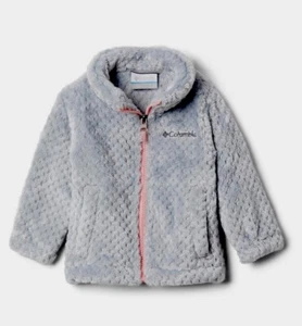 Columbia Girl's Fire Side Sherpa Full Zip Jacket Gray Pink XL New With Tags - Picture 1 of 4