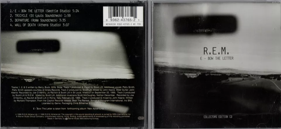 R.E.M. - E - Bow The Letter (1996) - 4 Track Maxi CD - Collector's Edition CD - - Bild 1 von 1