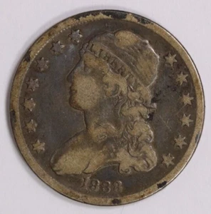 1838 25C Silver Capped Bust Quarter Dollar US Coin - Picture 1 of 2