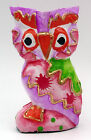 Multicolor Wooden Owl Hand Painted Wood Home Decor Sculpture