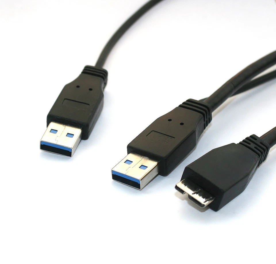 50cm USB 3.0 Y-Kabel Micro-B Stecker Dualpower externe Festplatte HDD Superspeed - Bild 1 von 1