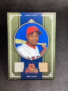 Chone Figgins 2005 Donruss Playoff Diamond Kings Patch/Bat Numbered /100