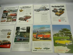 Vintage De Soto, Plymouth , Dodge Print Ads Lot of 8 - M37 - #19 - Picture 1 of 6
