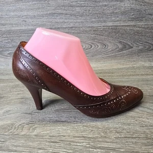 Zapatos de salón clásicos de cuero con punta de ala de 8,5 Ralph Lauren vintage para mujer dinero antiguo - Imagen 1 de 23
