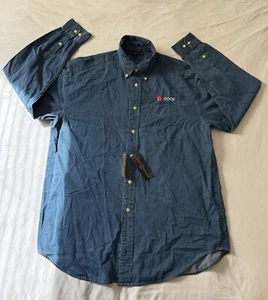 NWT 2005 Tommy Hilfiger Men's Medium Blue Regular Fit Button-down Long Sleeve - Picture 1 of 21
