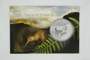New Zealand - 2007 - Silver Dollar Specimen Coin - Great Spotted Kiwi - Bild 1 von 3