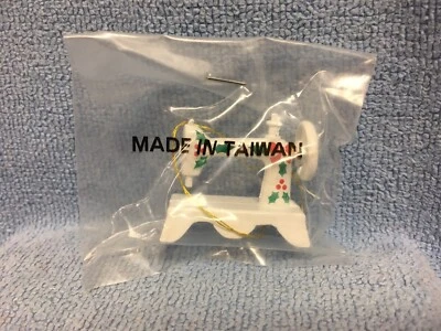 JHB Miniature Christmas Holiday Sewing Machine Novelty Ornament Original 'NOS'