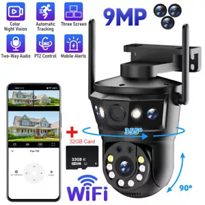 9MP Wifi IP Camera Dual Lens Security Ai Human Monitor Night Wireless CCTV Video - Picture 1 of 13