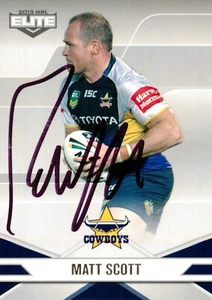 Signed 2013 North Queensland Cowboys NRL ESP Elite Card - Matt Scott - Picture 1 of 3