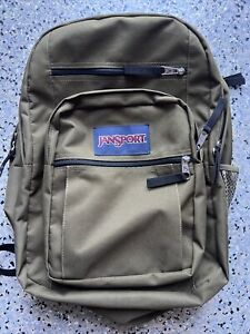 JanSport Green Big Student Pack Backpack Daylight Day EUC #3979