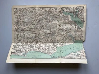 1914 antique map of Christchurch to Southampton England - Imagem 1 de 3