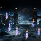(3)LED Light Up Ghost Windsocks Halloween Decorations With Witch Hats Haunted