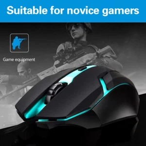 1pc 1600DPI 4Keys Sport LED Luminous Backlit Wired Gaming Mouse Wired For Office - Picture 1 of 14