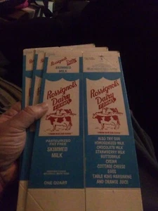 3 cajas de leche de Rossignol's Dairy Waterville Maine de lote antiguo - Imagen 1 de 2