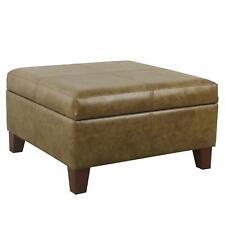 Home Decor | K2380-YDQY-2 | Luxury Large Faux Leather Square Storage Ottoman ...