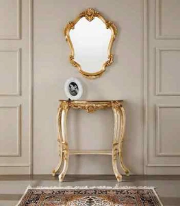 KONSOLE BEISTELLTISCH TISCH EINGANGSZIMMER WOHNZIMMER HOLZ GOLD - Bild 1 von 1