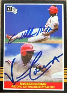 Willie McGee & Vince Coleman Autographed 1985 Donruss Highlights #29 - Picture 1 of 1