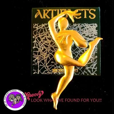 Prendedor "JJ" Jonette Artefactos Joyería Peltre Dorado 'Bailarina Ballet Posando' Envío Gratis Foto 1 de 2