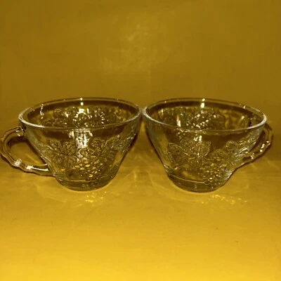 Винтажные кристально прозрачные стеклянные кружки Anchor Hocking листья винограда (10039) - Изображение 1 из 4