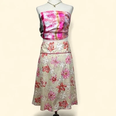 Falda Hibisco Floral Vintage Y2K Talla 3 Hawaiana Tropical Coco Niña Foto 1 de 4