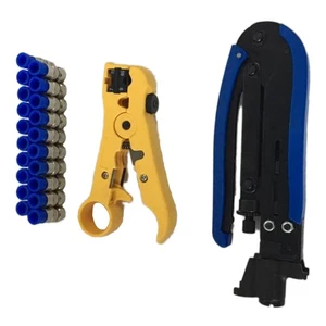 Juego de alicates de prensado herramienta de compresión para herramientas de cable coaxial kit de prensado Rg6 - Imagen 1 de 11