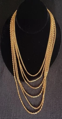 Collar de cadena vintage en capas 1/20 relleno de oro amarillo de 12 quilates 50,4 g Foto 1 de 4