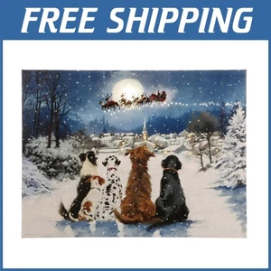 Christmas Dogs Watching Santa Wall Decor - Picture 1 of 2