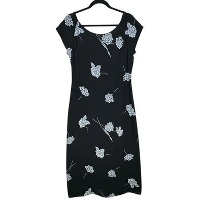 Vintage Y2K Midi Dress Womens Size 12 Cap Sleeve Floral Whimsigoth Grunge 90s  - Image 1 of 4