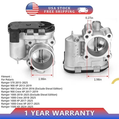 1204455 For Polaris Throttle Body Bodies TPS Ranger 570 900 1000 1500 Crew XP XD - Image 1 of 4