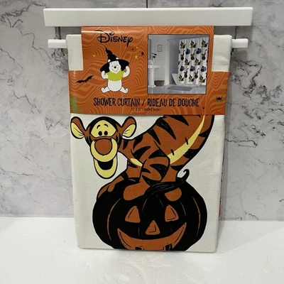 Halloween Disney Winnie The Pooh Tela Cortina de Ducha 100% Algodón 72x72" Nuevo Foto 1 de 4