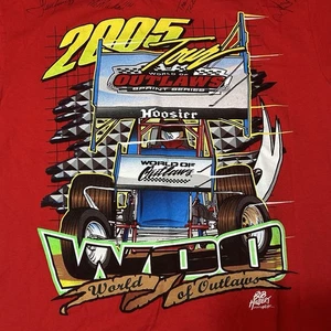 World of Outlaws T-Shirt Large rot 2005 Sprint Series Tour Short Track Racing - Bild 1 von 22