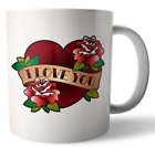I Love You Coffee Mug | Vintage Tattoo Style