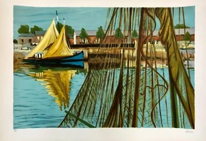 Salinas, "En Puerto", litografía, firmada a mano, edición limitada. - Imagen 1 de 1