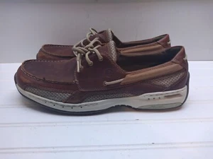 Dunham by New Balance Brown Leather 3-Eyelet Oxford Boat Deck Camp Men Shoes 13D - Picture 1 of 9