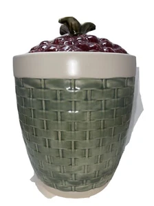 Pfaltzgraff Marmeladenmuster, großer Keramikkorb Kanister, rote Himbeere, 3 QT - Bild 1 von 4