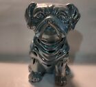Light Blue Lusterware Glazed Pug Puppy Figurine