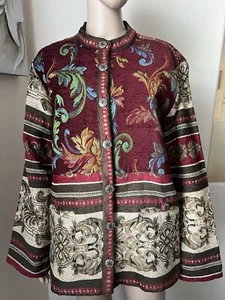 Abrigo Blazer Chaqueta SAG HARBOR Vintage Brocado Tapiz Jacquard Paisley Talla 16 - Imagen 1 de 10