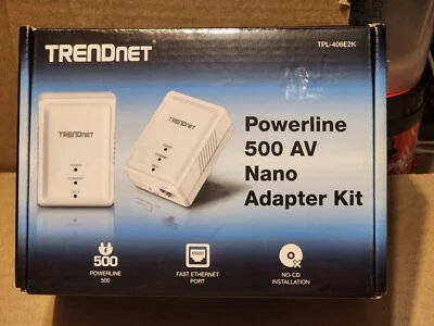 TRENDnet TPL-406E2K Powerline 500 AV Nano Adapter Kit 2 Adapters w/Cables - Image 1 of 4