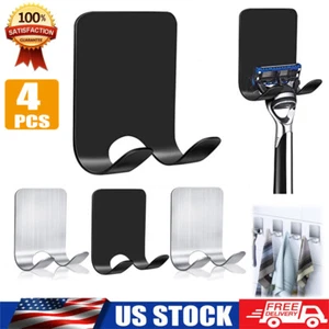 4pcs Shower Shaver Holder Self-adhesive Stainless Steel Heavy Duty Storage Hook - Picture 1 of 20
