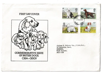 7/2/1979 UK GB FDC - British Dogs - Dog and Puppies - Paddington FDI Postmark - Image 1 of 2