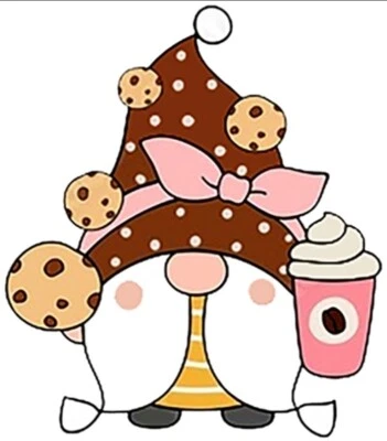 Centro de moño de cabello de resina plana de 5 piezas 1217989 gnomo galleta café espresso Foto 1 de 2