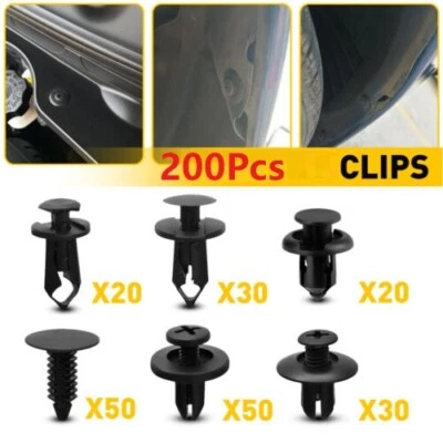 Bumper Clips Retainer 200Pcs Auto Car Rivets Fastener Fender Push Pin Trim - Изображение 1 из 4