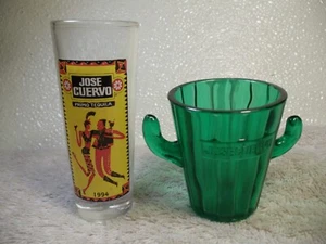 Jose Cuervo Tequila 3 1/2" Tall Shot Glass - Dated 1994, Plus Cactus Shot Glass - Picture 1 of 2