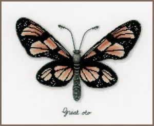 Vervaco Counted Cross Stitch Kit Lmv Orange Butterfly 10.8" x 8.8" - Picture 1 of 2