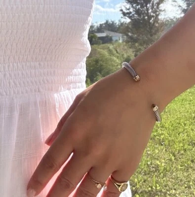 David Yurman's Clásico SS/14k Pulsera Cable-Torcida con Citrino Foto 1 de 4