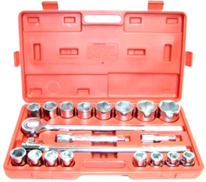 21 pcs 3/4" Drive Socket Set Jumbo Ratchet Wrench Extension Bar Socket METRIC - Picture 1 of 1