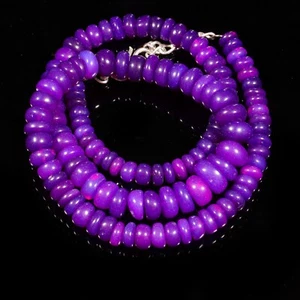 Amazing Purple Ethiopian Welo Fire Opal Smooth Necklace Gemstone Opal Jewelry - Picture 1 of 3