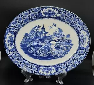 Vecchio piatto da portata ovale blu Avon Ware vintage 11,5" - Foto 1 di 6