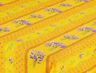 Le Cluny Lavender Yellow French Provence 100 Percent Coated Cotton Tableclot