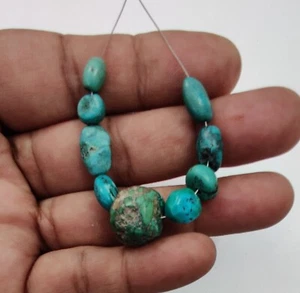 100%Natural Sea Turquoise Beads Polished Vintage Turquoise Beads Loose Gemstones - Picture 1 of 11